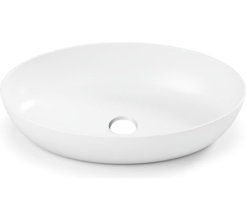Умывальник Belux Турин 610 эллипс 18, белый матовый/Solid Surface