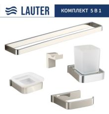 Набор аксессуаров для ванной Lauter 21SH7061 + 21SH7051 + 21SH7091 + 21SH7101 + 21SH8371 Chrome, 5 предметов