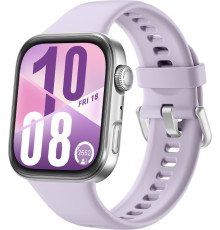 Умные часы Huawei Watch FIT 4 серебристый, с сиреневым силиконовым ремешком, международная версия