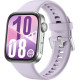 Умные часы Huawei Watch FIT 4 серебристый, с сиреневым силиконовым ремешком, международная версия