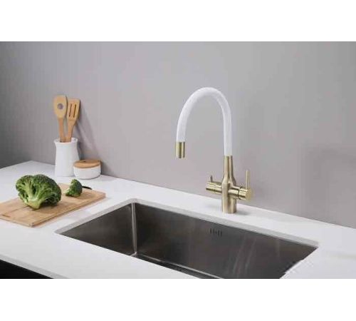 Смеситель Paulmark Salix Sa213419-BRw бронза/белый
