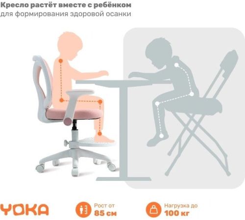 Детское ортопедическое кресло Yoka Bexi розовый