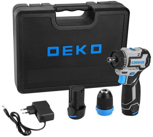 Дрель-шуруповерт Deko Loner 12V PRO 085-1122 с 2-мя АКБ, кейс