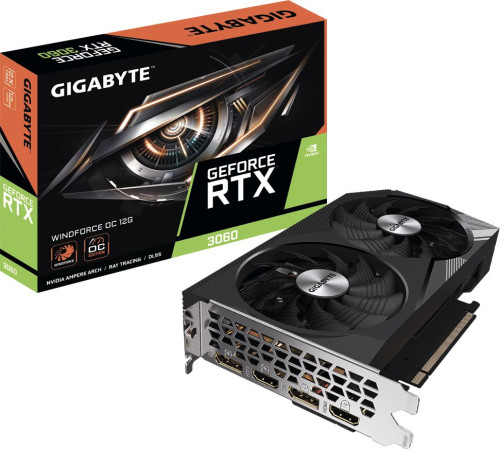 Видеокарта Gigabyte GeForce RTX 3060 Windforce OC 12G GV-N3060WF2OC-12GD