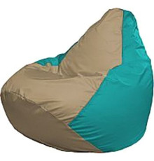 Кресло-мешок Flagman Груша Мега Super Г5.1-98 тёмно-бежевый/бирюзовый