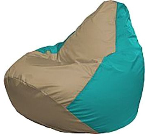 Кресло-мешок Flagman Груша Мега Super Г5.1-98 тёмно-бежевый/бирюзовый