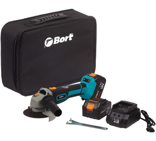 Угловая шлифмашина Bort BWS-18Li-125 с 2-мя АКБ