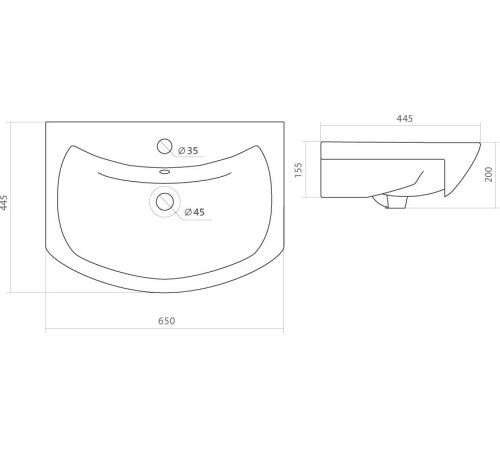 Умывальник Santek Балтика-65 65x44.5 1.WH20.7.775
