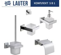 Набор аксессуаров для ванной Lauter 21SH71061 + 21SH71091 + 21SH71101 + 21SH71091 + 21SH71111 Chrome, 5 предметов