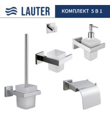 Набор аксессуаров для ванной Lauter 21SH71061 + 21SH71091 + 21SH71101 + 21SH71091 + 21SH71111 Chrome, 5 предметов