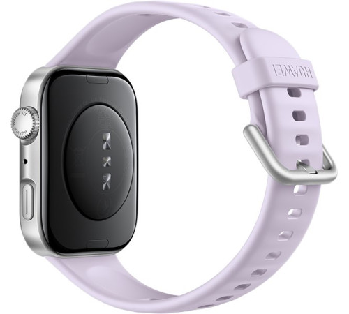 Умные часы Huawei Watch FIT 4 серебристый, с сиреневым силиконовым ремешком, международная версия