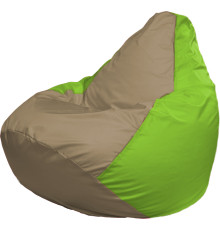 Кресло-мешок Flagman Груша Г2.1-88 тёмно-бежевый/салатовый