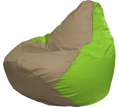Кресло-мешок Flagman Груша Г2.1-88 тёмно-бежевый/салатовый