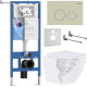 Унитаз подвесной Roxen Antares Tornado Long в комплекте с инсталляцией StounFix Dual Fresh 6 в 1 868429 кнопка: пастель бежевый матовая