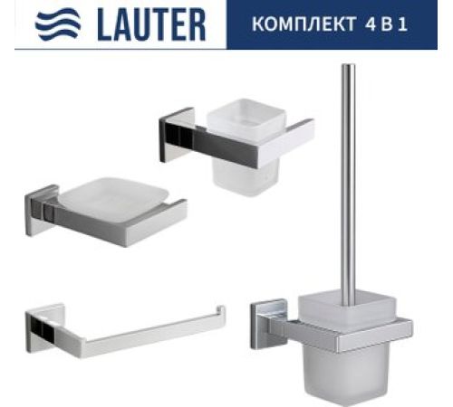 Набор аксессуаров для ванной Lauter 21SH71061 + 21SH71051 + 21SH71071 + 21SH71111 Chrome, 4 предмета