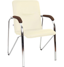 Кресло Белс Самба Chrome V 451375/V18 кожзам бежевый/темный орех