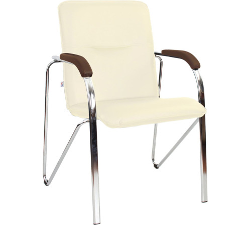 Кресло Белс Самба Chrome V 451375/V18 кожзам бежевый/темный орех