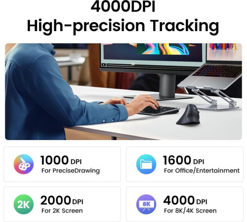 Вертикальная мышь Ugreen MU008 25444 черный