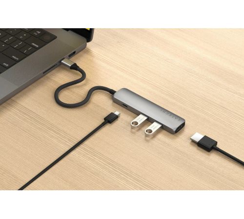 Док-станция Satechi 4-in-1 USB-C Slim Multiport Adapter 4K ST-P4SM серый