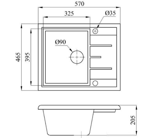 Кухонная мойка БелЭворс Mila антрацит
