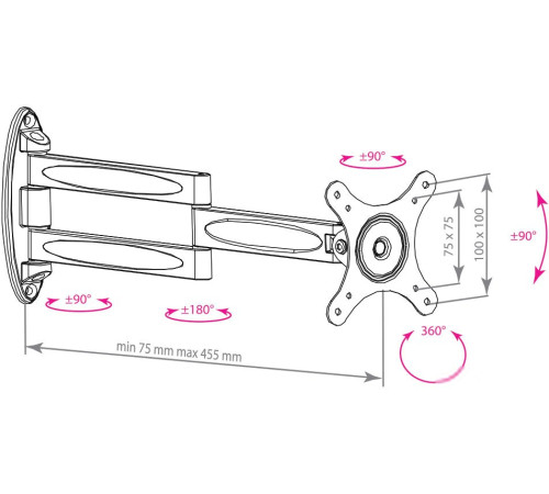 Кронштейн для телевизора Kromax TECHNO-11W белый