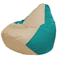 Кресло-мешок Flagman Груша Мини L Г0.1-151 светло-бежевый/бирюзовый