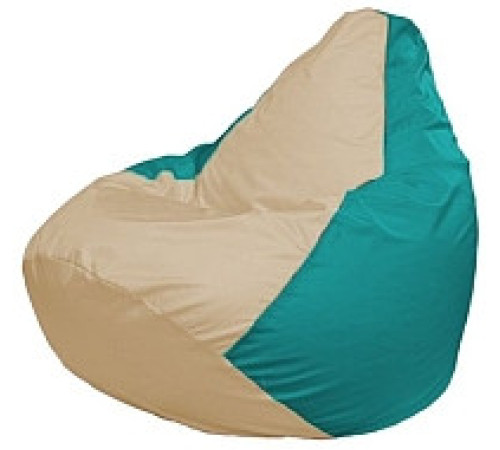 Кресло-мешок Flagman Груша Мини L Г0.1-151 светло-бежевый/бирюзовый