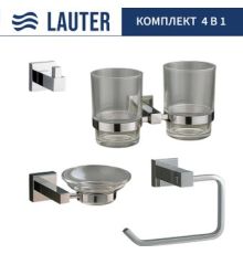 Набор аксессуаров для ванной Lauter 21SH6081 + 21SH6051 + 21SH6091 + 21SH6071 Chrome, 4 предмета