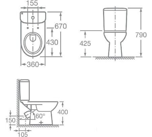 Унитаз Roca Access 34P23900Y