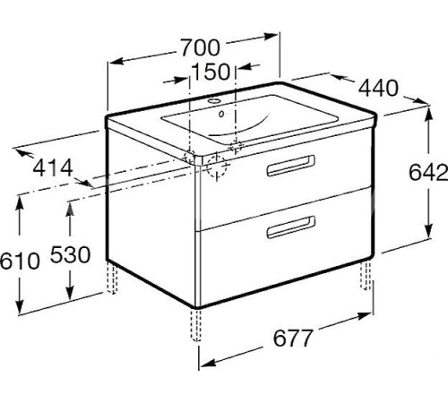 Умывальник Roca The Gap 70x44 [7327471000]