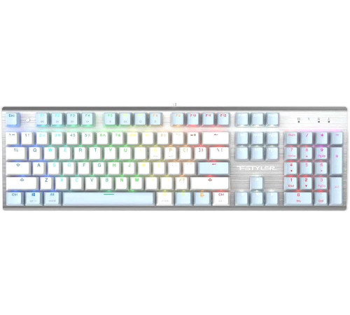 Клавиатура A4Tech Fstyler FS100 Neon серебристый/голубой