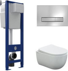 Унитаз подвесной Berges Wasserhaus Ventas Rimless + АТОМ 410 AT-043340 с сиденьем