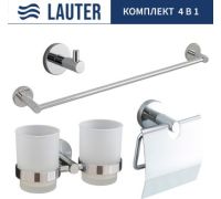 Набор аксессуаров для ванной Lauter 21SH72081 + 21SH72091 + 21SH72101 + 21SH70011 Chrome, 4 предмета