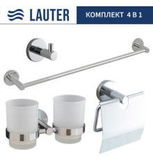 Набор аксессуаров для ванной Lauter 21SH72081 + 21SH72091 + 21SH72101 + 21SH70011 Chrome, 4 предмета