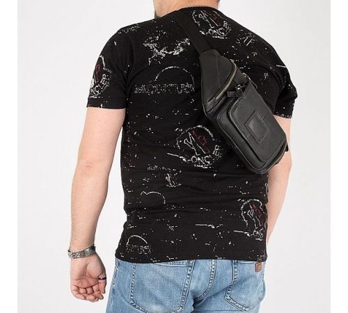 Сумка на пояс Poshete 196-1390-35-BLK черный