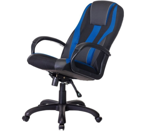 Кресло Zombie VIKING-9/BL+BLUE черный/синий