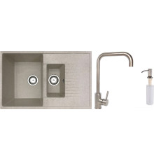 Кухонная мойка БелЭворс Forma L + смеситель W4998-4 + дозатор L405-1 бежевый