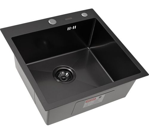 Кухонная мойка ARFEKA Eco AR 500*500 Black PVD Nano Decor Volcanic Rock