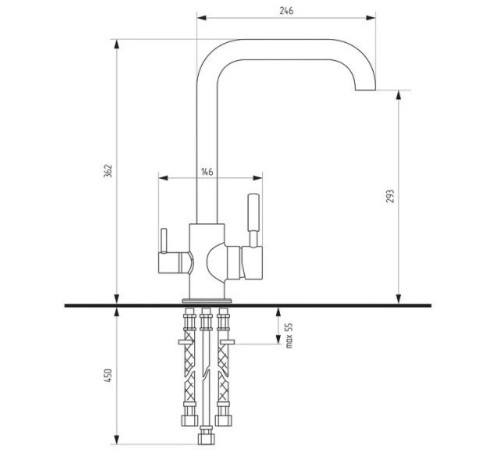 Смеситель Ulgran 019-344 ультра-черный