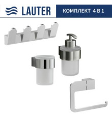 Набор аксессуаров для ванной Lauter 21TS3018 + 21TS3020 + 21TS3008 + 21TS3014 Chrome, 4 предмета