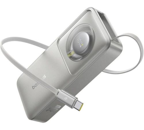 Внешний аккумулятор Baseus Free2Pull Power Bank with Retractable Cable 30W 10000mAh серый