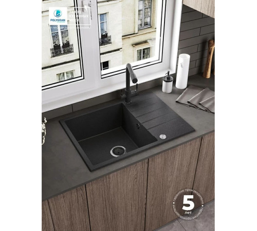 Кухонная мойка Polygran Deka 700 черный