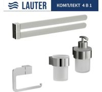 Набор аксессуаров для ванной Lauter 21TS3018 + 21TS3020 + 21TS3014 + 21TS3003 Chrome, 4 предмета