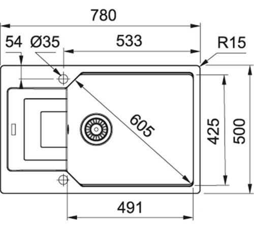 Кухонная мойка Franke UBG 611-78L графит