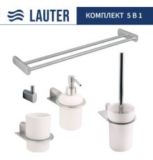 Набор аксессуаров для ванной Lauter 21SH2061 + 21SH42091 + 21SH2091 + 21SH42021 + 21SH2111 Chrome, 5 предметов