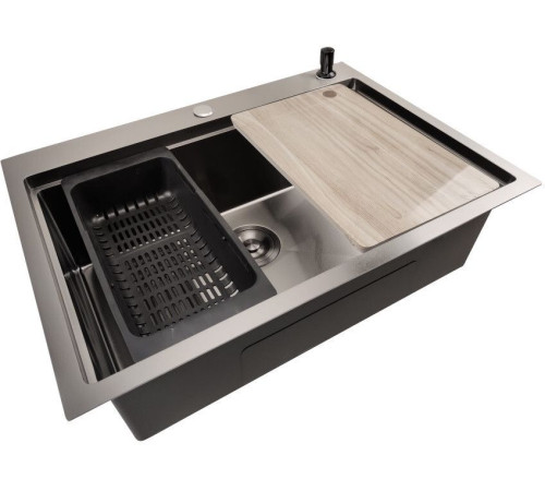 Кухонная мойка Stellar S7050NB-A нано черный, c доской