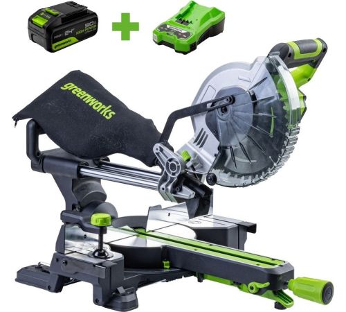 Торцовочная пила Greenworks GD24MS216 1501707UG с 1-им АКБ