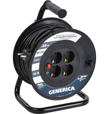 Удлинитель Generica УК30 WKP10-10-04-30-G 30 м, черный