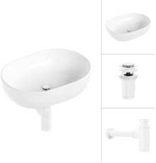 Умывальник Lauter 21836A + клапан 21190W + сифон 21635W белый матовый