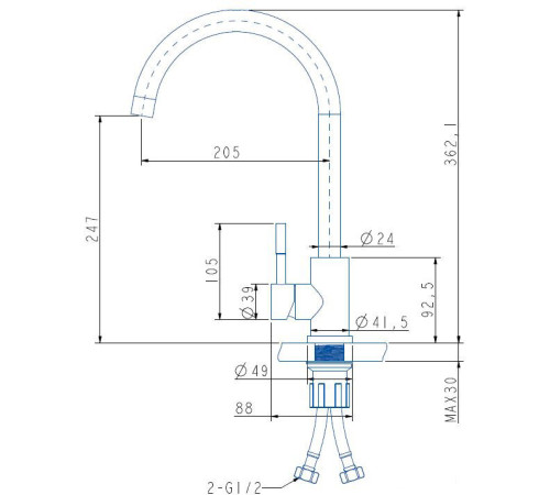 Смеситель ARFEKA Sirio black PVD